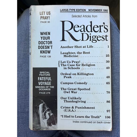 Readers digest, December 1993 large type edition - Picture 1 of 4